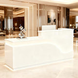 63in Reception Desk with Counter，Modern Front Desk Reception Counter for Checkout, Lobby, Beauty Salon (Left high)