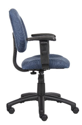 Boss Office Products Perfect Posture Delux Fabric Task Chair with Adjustable Arms in Blue, 250 (B316-BE) Boss Office Products
