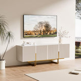homary Modern TV Stand for TVs Up to 55", Long Entertainment Center with Storage Cabinets TV Console Table for Living Room, Bedroom (Off White, 59.1" W x 15.7" D x 23.6" H) homary