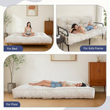MAXYOYO 8" Futon Mattress, Full Size Extra Thick Futons Sofa Couch Bed for Adults, Velvet Floor Mattress Shredded Foam Filling (Frame Not Included) MAXYOYO