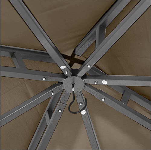 ABCCANOPY Gazebos for Patios 8x8 - Outdoor Steel Frame Gazebo for Lawn Backyard Garden Deck (Khaki) ABCCANOPY