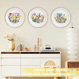 RidaaFri Embroidery Kit for Beginners, Set of 3 Flower Pattern DIY Practice Kits for Adults, Hand Embroidery Set with Step-by-Step Guide & Video Tutorial, Includes Hoop, Needles, Floss