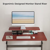 Eureka Ergonomic Mobile Standing Desk 41 Inch, Lockable Home Office Height Adjustable Computer Desk PC Table with Hutch, Teak Top EUREKA ERGONOMIC