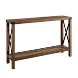 Walker Edison Sedalia Modern Farmhouse Metal X Entry Table, 46 Inch, Rustic Oak Walker Edison