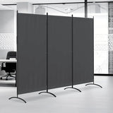 Kecreque 3 Panel Room Divider 6 Ft Folding Screen Room Dividers with 4 Curved Metal Feet Partition Wall Divider,Privacy Screens Portable Wall for Office,Bedrooms,Dining,Dorm,Grey Kecreque