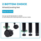 JS HANGER Wire Shelving Unit, 5-Tier Heavy Duty Height Adjustable Rolling Metal Shelves for Storage, 550 lbs Capacity, 23.23''W X 13.4''D X 71''H, Black JS HANGER