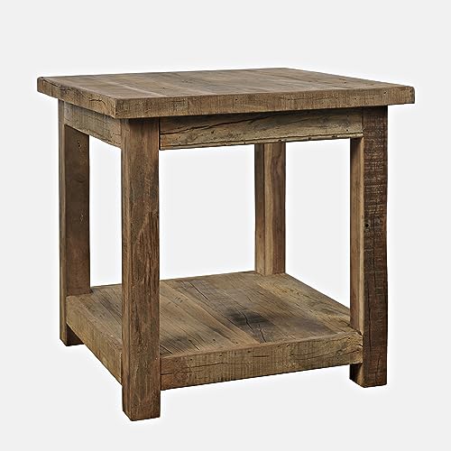 Jofran Reclamation Rustic Reclaimed Solid Wood Square End Table with Storage Shelf Jofran Inc.