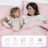 Swift Home Twin/Twin XL Baby Pink Rose Blush Comforter Set - Ruched 3D Floral Pintuck Bedding Set - 2 Pieces Bed Linen, 1 Comforter and 1 Pillow Sham Swift Home