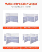 VEVOR Office Divider Privacy Partition, 1-Pack, 70" x 70" Modular Wall Room Divider, PET Workstation Cubicle Partition with Frosted Windows, Freestanding Privacy Panel Wall for Office Library VEVOR
