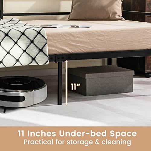 Giantex Metal Twin Daybed Frame, Day Bed with Metal Slat Support & 3-Sided Guardrails, 2-in-1 Space-Saving Sofa Bed for Living Room Guest Room, No Box Spring Needed, Black Giantex