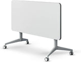 Conference Table, Folding Conference Room Tables with Flip-Top Design, Mobile Seminars Dynamic Meetings Training Tables for Offices, Classrooms, and Meeting Room, White, 47.2"D x 23.6"W x 29.5"H WMIASIN