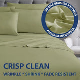 Home Collection Micro Caress Luxurious Sheet Set, 90GSM 3 -Piece Twin with 1 Additional Pillowcase, Sage Color Cathay Home