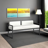 HomePop Modern Metal Bench|Bench for Living Room & Bedroom | Decorative Home Furniture - Cream Boucle HomePop