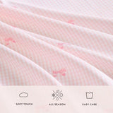 Laura Ashley Kids - Queen Sheet Set, Soft & Wrinkle-Resistant Toddler Bedding Set, Deep Pockets, Girl Bed Sheets with Matching Fitted Sheet & Pillowcases (Tiny Bows Pink) Laura Ashley