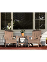 KINGYES Folding Adirondack Chair, HDPE All-Weather Folding Adirondack Chair, Brown KINGYES