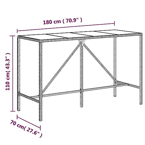 11 Piece Patio Bar Set Black Poly Rattan& Solid Wood Acacia,Outdoor Bar Set with Weatherresistant Materials and Comfortable Seating for Gardens and Patios Patio Furniture, Outdoor Furniture Sets