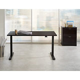 Realspace® Magellan 60"W Pneumatic Height-Adjustable Standing Desk, Espresso Realspace