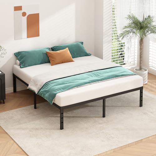 HLIPHA Metal Platform Bed Frame 12 Inch Tall,No Box Spring Needed,King Size Bed with Heavy Duty Strong Support Slats,Easy to Assemble,Black HLIPHA