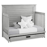 Delta Children Simmons Kids Caden 6-in-1 Convertible Crib with Trundle Drawer, Greenguard Gold Certified, Rustic Mist Delta Children