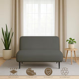 Full Size Foldable Armless Futon Covers - Microfiber Futon Slipcovers Furniture Protector Without Armrests - Zippered Couch Cover Sofa Bed Protector, Sleeper Sofa Cover, Machine Washable, Dark Grey Yarns of Cotton