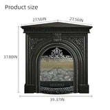 Aihm-Lon Electric Fireplace - Corner Electric Fireplace Heater with Hollow Birdcage Firebox, Triangular Cabinet with Real Flame Insert & Black Modern Carving for Bedroom (39IN) Aihm-Lon