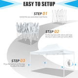 HOTEEL 10x15 Heavy Duty Pop Up Canopy Tent for Parties Event Wedding Commercial Instant Canopy Portable Shelter Folding with Roller Bag, Waterproof UV Resistant, Upgraded Thick Hexagonal Legs, White Hoteel