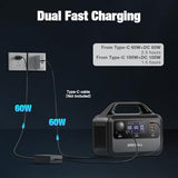 GRECELL Portable Power Station 300W, 230Wh LiFePO4 (LFP) Battery, 1.5hrs Fast Charging, 2 Up to 300W(Peak 600W) AC Outlets, Solar Generator for Outdoor Camping/RVs/Home Use GRECELL