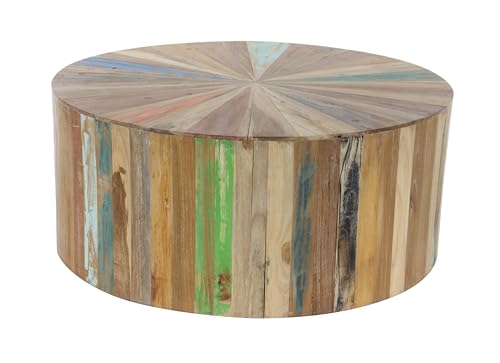 Deco 79 Reclaimed Wood Geometric Handmade Living Room Coffee, Center Table 38" x 38" x 16", Brown Deco 79