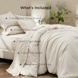Bedsure Full Comforter Set Beige - Bed in a Bag Full Size Bedding 7 Pieces, Cationic Dyed Bed Set Gift for Family, Beige Soft Bedding for All Seasons Comforter with Sheets, Pillowcases & Shams Bedsure
