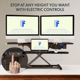 FLEXISPOT 42 inch Electric Motor Desk Converter, Height Adjustable Motorized Stand up Desk Riser with Quick Release Keyboard Tray, Black Monitors and Laptop Workstation FLEXISPOT