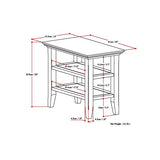 SIMPLIHOME Acadian SOLID WOOD 14 inch Wide Rectangle Transitional Narrow Side Table in Distressed Grey with Storage, 2 Shelves, for the Living Room and Bedroom SIMPLIHOME