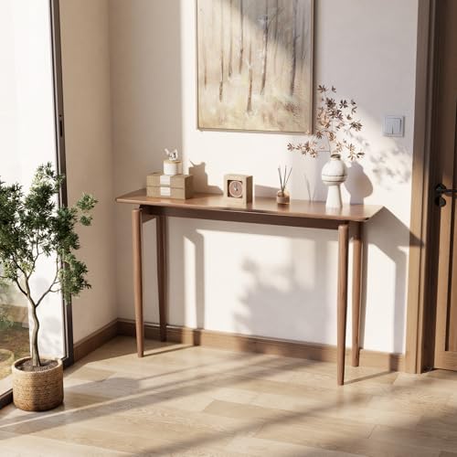 AQIMUELE Wood Console Table Walnut Entryway Table, Thin Console Table, Sofa Tables for Living Room (47.2'') AQIMUELE
