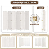 Duraspace 6 Panels Room Divider 6 FT Tall Weave Fiber Privacy Screen Freestanding Double Hinged Folding Screen Extra Wide Room Dividers for Patio Privacy (Off White) DURASPACE