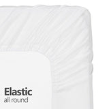 Crescent Bedding Twin White Fitted Sheet Only - Soft & Comfy 100% Cotton (Twin, White) DESTINY CRESCENT BEDDING