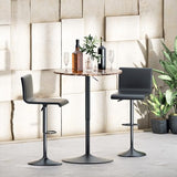 MoNiBloom 23.5" Round Cocktail Bar Table with Metal Base, Rotatable Tall Bistro Pub Table with Adjustable Height Brown Marble Texture Top Counter Bar for Kitchen Dining Room Living Room MoNiBloom