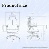 Ergonomic Office Chair 500 LBS Home Mesh Office Chair Comfortable Gaming Desk Chairs Adjustable 90-125° Tilt Rolling Computer Chairs with Wheel 3D Armrest ESaure