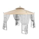Garden Winds Replacement Canopy Top Cover for Hampton Bay Arrow Gazebo - Riplock 350 - Beige Garden Winds