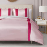 Juicy Couture Velvet Stripe on Satin Pink Twin/Twin XL Comforter Set - 2 Piece Luxury Bedding Ensemble Juicy Couture