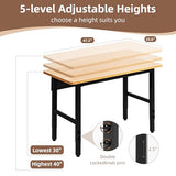 48" Adjustable Workbench, Work Table for Garage, 2000 LBS Capacity Hardwood Work Bench, Heavy Duty Table for Workshop, Office, Garage, Home spanspace