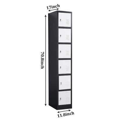 iCHENGGD Metal Locker 6 Door Tall Employee Storage Locker Office Storage Lockers with Combination Lock, Locker Storage Cabinet for Home Gym Office School - WoodArtSupply