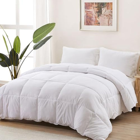 ACCURATEX Duvet Insert Super Queen Comforter 98x98- Fluffy Down Alternative Fill Hotel Collection Comforter,Lightweight Soft All Season Duvet Insert with Corner Tabs - Machine Washable,White ACCURATEX