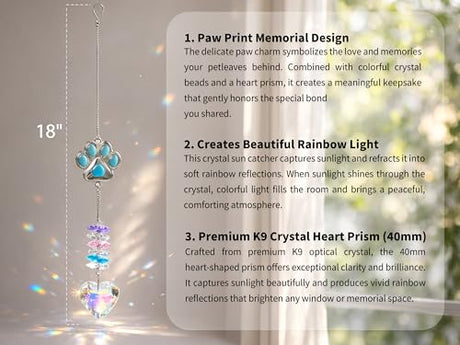 Gleemoria Pet Memorial Gifts for Dogs - Loss of Dog Sympathy Gift, Keepsake Trinket Box with Guardian Angel Figurine, Crystal Suncatcher Included, Remembrance Gift for Pet Loss Gleemoria