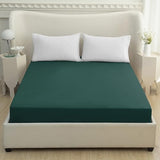 Mocassi California King Fitted Sheet - Deep Pocket Cooling Sheets up to 16 inch - Hotel Luxury 1800 Premier - Softest Sheets - Wrinkle Resistant - 1 Single Bottom Fitted Sheet, Cali King, Forest Green Mocassi
