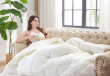 Pure Bamboo Duvet Insert Twin Size (68x86 in) - Ultra Soft Quilted Duvet Insert with 8 Corner & Side Loops, Double Stitching, Satin Piping - Luxuriously Soft (Twin, Lightweight) Pure Bamboo