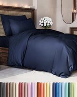 Navy Blue Duvet Cover Twin/Twin XL Size - Extra Soft Twin/Twin XL Size Duvet Cover - Lightweight, Comfy & Breathable - Easy Care with Zipper Closures & Ties - 68" x 90" Inches - Comforter Not Included CGK Unlimited
