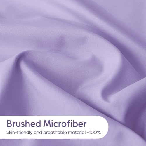 LONAVA Full Sheet Set 4 Pieces,Lavender Ultra Soft & Breathable Microbifer Sheets, 1600 Thread Count Hotel Luxury Oeko-Tex Bed Sheets, 14-16 Inch Deep Pocket Durable Wrinkle Free Sheets LONAVA