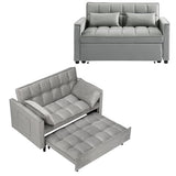 Anwick Modern Sleeper Sofa Bed,3-in-1 Convertible Pull Out Couch Bed Futon Sofa w/Reclining Adjustable Backrests,Pillows,55''Velvet Loveseat Sofa for Compact Home Bedroom Office (Grey, 55'') Anwick