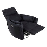 Lexicon Modern Swivel Glider Recliner Chair, Nursery Glider, Corduroy Fabric Upholstery Recliner with 2 Lumbar Pillows, Manual Reclining Sofa Chair for Living Room/Office/Apartment, Black Lexicon