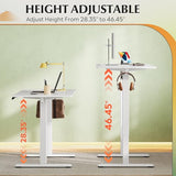 DEVAISE 48 x 24 Inch Standing Desk, Whole-Piece Electric Standing Desk with Adjustable Height, 3-Preset Memory Sit Stand up Desk, One Piece Desktop Computer Desk for Home, Office (White) DEVAISE