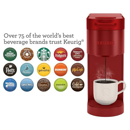 Keurig K- Slim Single Serve K-Cup Pod Coffee Maker, with 3 Brew Sizes, Multistream Technology, 46oz Removable Reservoir, Scarlet Red